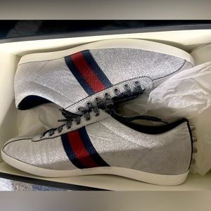 Men Gucci Bambi Sz 11 Sneaker silver Glitter